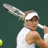 Viktorija Golubic n'a marqué que 3 jeux dans son 1er tour à Wimbledon KEYSTONE/AP/Alberto Pezzali
